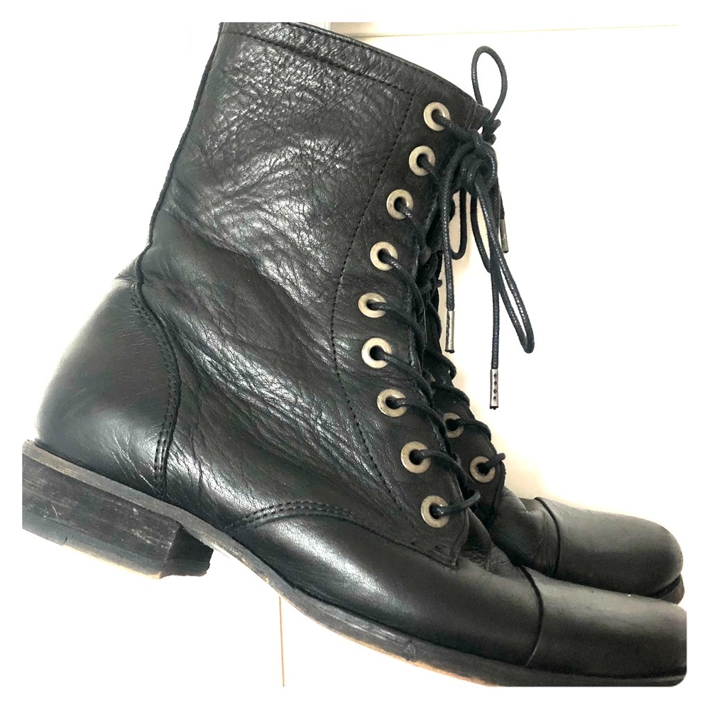 Diesel combat boots, black leather, Portugal